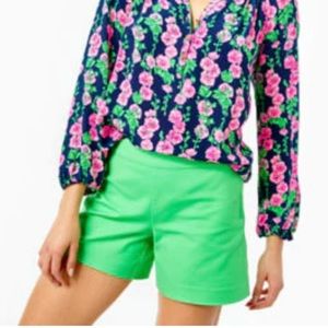 NWT Lilly Pulitzer 5" Alessi Stretch Short - Cabana Green • Size 00